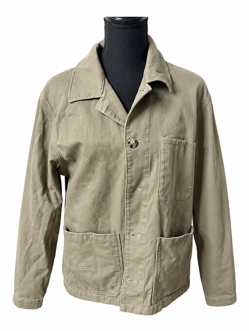 Quince Organic Cotton Stretch Chore Jacket Khaki L